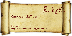 Rendes Éva névjegykártya